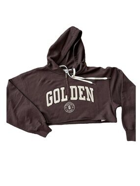 Golden Goose Brown Hoodie with White Branded Drawstrings